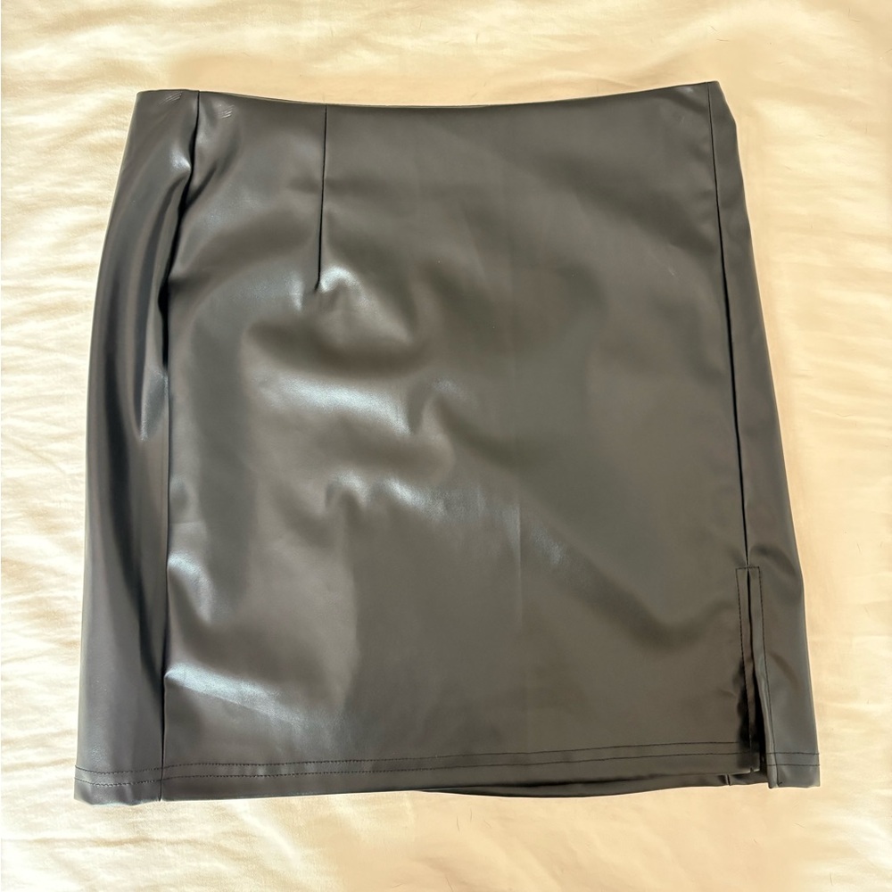 Black Leather Mini Skirt